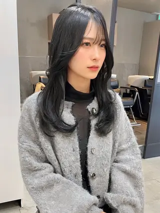 セミロング neaf六本木所属・韓国風レイヤー ショート/犬塚 優介のヘアスタイル