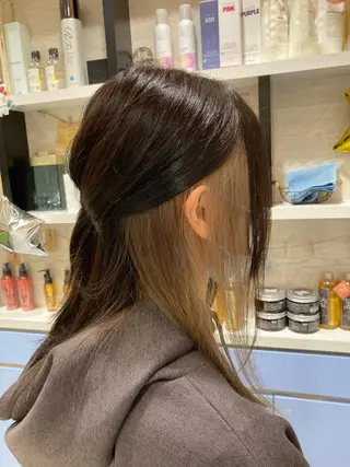 セミロング カラー 上野湧太 髪質改善/艶カラーのヘアスタイル