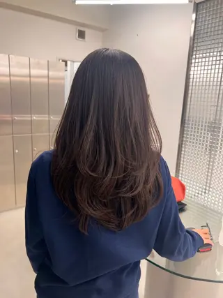 ロング レイヤーカット/ パーマ‪/表参道のヘアスタイル