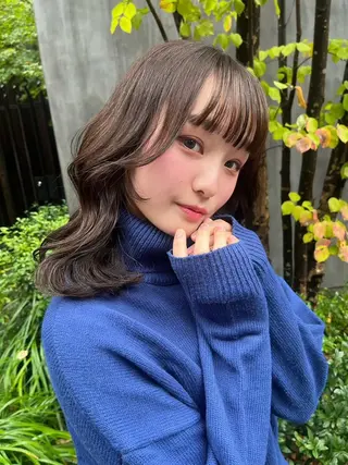 カラー 赤み消し🌿韓国風 ヘア🌿上野美容室のヘアスタイル