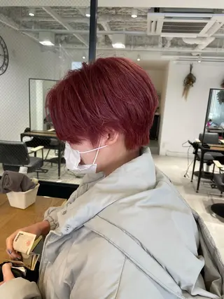 ショート カラー 暖色カラー🍊 ボブ🌿顔周りcutのヘアスタイル