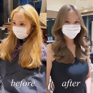 ミディアム カラー レイヤー/顔周り /透明感🩶高橋大のヘアスタイル