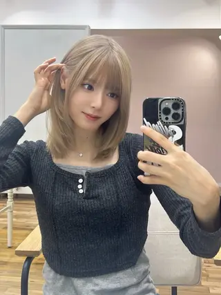 カラー 一樹ハイトーン/ブリ ーチ/透明感カラーのヘアスタイル