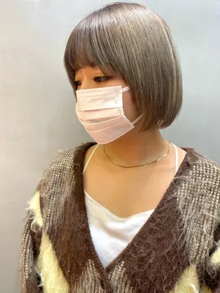 ミディアム カラー 顔周り/ブリーチなし /縮毛矯正🫧伊勢のヘアスタイル