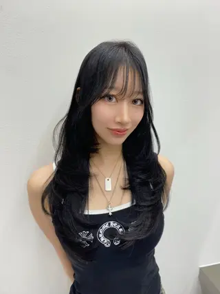 ロング カラー レイヤー/艶カラー /韓国ヘア/高松のヘアスタイル