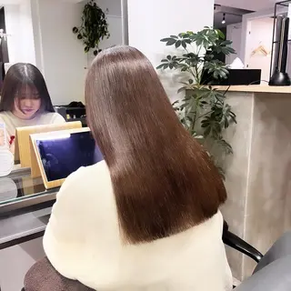 セミロング JIN/暖色カラー /髪質改善/艶髪のヘアスタイル