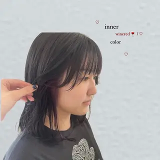 ミディアム カラー 小宮山 桃加のヘアスタイル