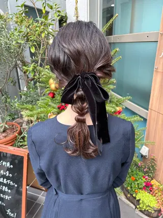 ミディアム ヘアアレンジ レイヤーカット /透明感/千葉怜寿のヘアスタイル