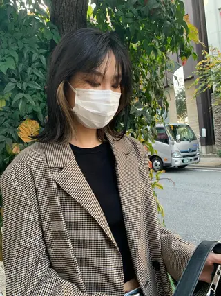 ミディアム カラー パーマ/ボブ/ 神戸/豊浦翔太のヘアスタイル