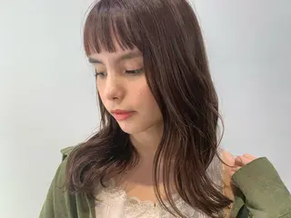 ミディアム カラー ヒロミ/アレンジ/ アンニュイ/透け感のヘアスタイル