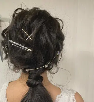 セミロング ヘアアレンジ ウスイマイコ カット/ケアカラーのヘアスタイル