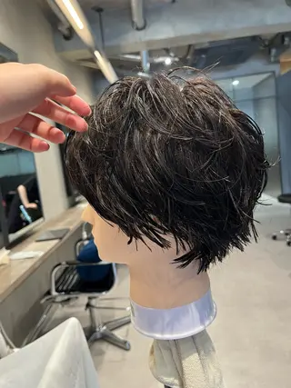 ショート パーマ 彩葉/ブリーチ/ カットモデル栄・伏見のヘアスタイル