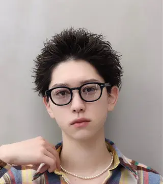 ショート パーマ メンズ Lond  strada所属・ハクヤ心斎橋 パーマ/縮毛矯正のヘアスタイル