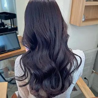 ミディアム カラー ヘアアレンジ 顔周りcut/ 艶ワンカラー♥ちさきのヘアスタイル