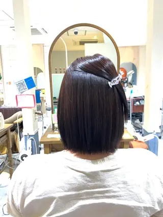 ミディアム パーマ 小島嵩人 縮毛矯正 髪質改善のヘアスタイル