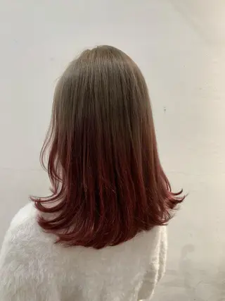 ミディアム カラー ヘアアレンジ THE./ブリーチ 透感カラー/髪質改善のヘアスタイル