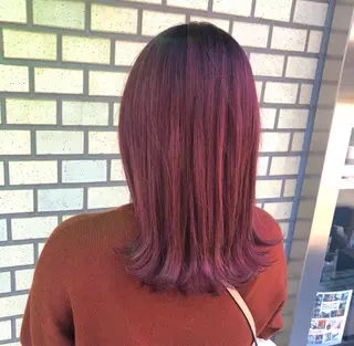 カラー 🍎ピンク、レッド系 暖色カラー🍎あやかのヘアスタイル