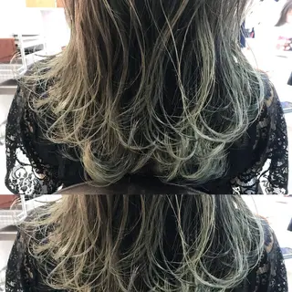 ミディアム カラー シールエクステ⭐️ オオミタクヤのヘアスタイル
