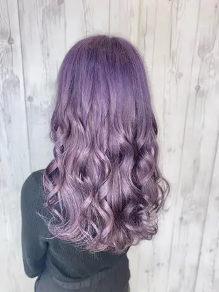 セミロング ゆぴ☾‪/推しカラー /ハイトーンのヘアスタイル