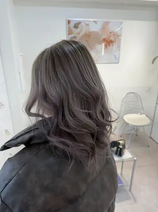 セミロング カラー 表参道/ハイライト バレイヤージュのヘアスタイル