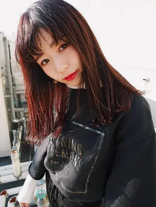 ロング カラー レイヤーカット/ パーマ/鎌田実奈歩のヘアスタイル