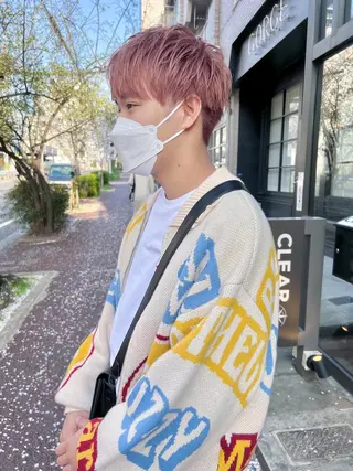 カラー メンズ メンズパーマ/フェ ザーパーマ/古川晴輝のヘアスタイル