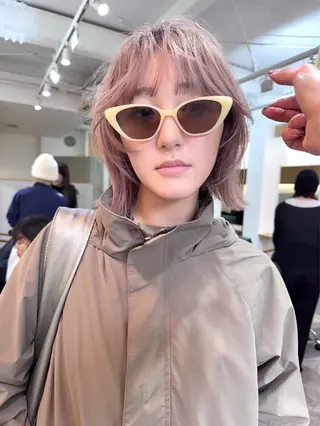 ショート カラー ヘアアレンジ 丸山渉/パーマ エフェクトブリーチのヘアスタイル