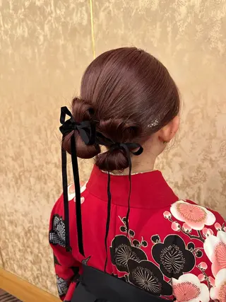 ヘアアレンジ 艶髪/ブリーチなし Wカラー🌺yuiのヘアスタイル