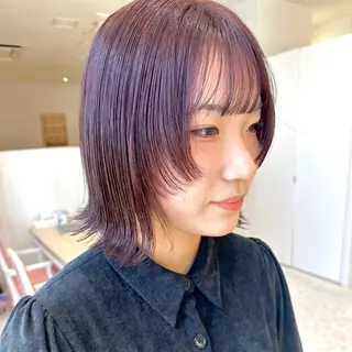 ミディアム カラー レイヤーカット/ ハイトーンchimiのヘアスタイル