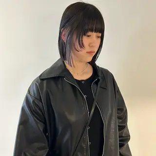 ミディアム カラー nonoka オリーブ/レイヤーのヘアスタイル