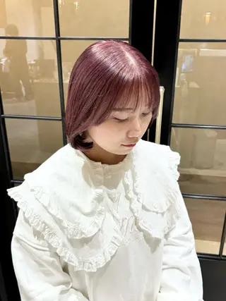 セミロング 𝒎𝒐𝒆🩰 名駅/ヘアメ/暖色♡のヘアスタイル