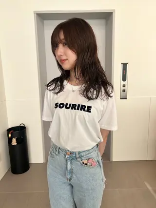 セミロング カラー 透けるカラー🫧 Memi🎀のヘアスタイル