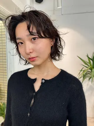 ミディアム カラー パーマ CEINE【セーヌ】 三軒茶屋のヘアスタイル