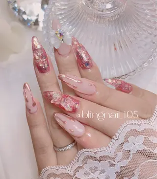 ネイル 23時まで❤︎韓国、 ワンホンネイルのネイルデザイン