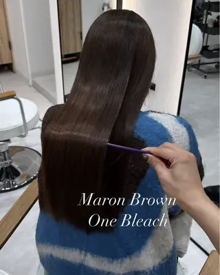 ロング カラー 赤み消し/オリーブ カーキ/福田れんのヘアスタイル