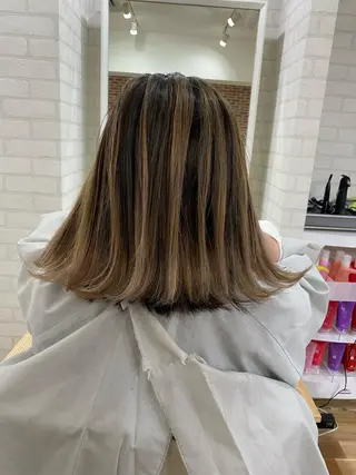 ミディアム カラー ヘアアレンジ 久米 治仁のヘアスタイル