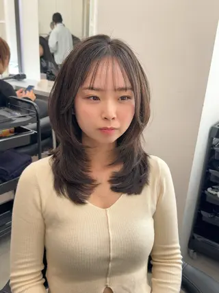 セミロング 韓国風cut/ 縮毛矯正/正岡幹康のヘアスタイル