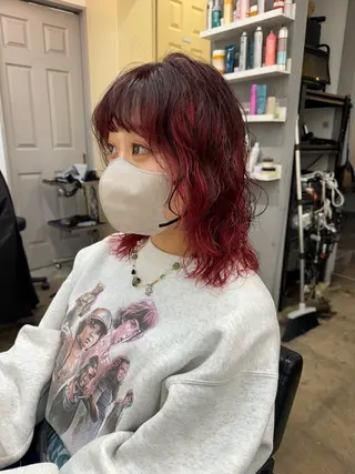 ミディアム カラー パーマ Peyp所属・早瀬 裕之のヘアスタイル