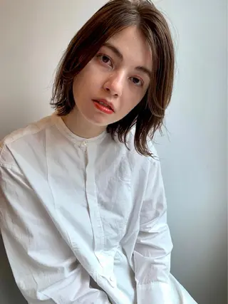 ミディアム カラー パーマ CEINE【セーヌ】 三軒茶屋のヘアスタイル