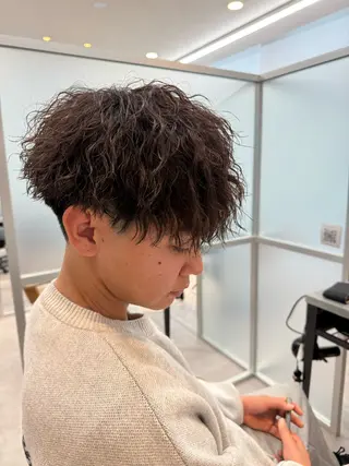 ミディアム パーマ メンズ メンズパーマ職人/ 天神/tatsukiのヘアスタイル