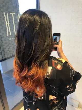 セミロング カラー 下田 あみのヘアスタイル