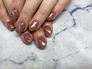 ネイル ネイルリボン 受付スタッフのネイルデザイン