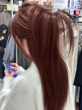 ロング カラー トレンド暖色ヘア🍒 miu🍒のヘアスタイル