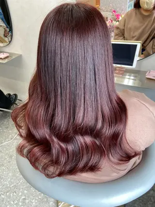 セミロング カラー 新宿/韓国ヘア 中明度カラー/かやのヘアスタイル