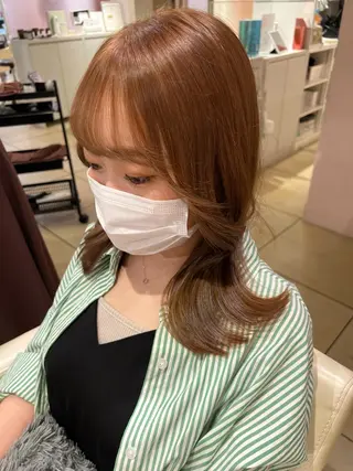 ミディアム 海外風レイヤー🎀 新宿MOMOKA🍑のヘアスタイル