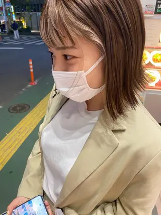 ショート カラー レイヤー/ベージュ カラー/ハシモトのヘアスタイル