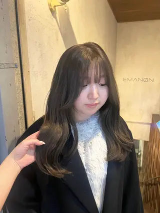 セミロング カラー パーマ ヘアアレンジ キッズ EMANON梅田店所属・前川 朋香のヘアスタイル