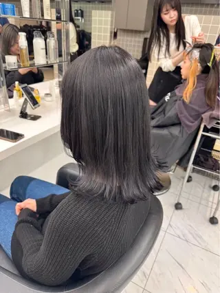 セミロング カラー ヘアアレンジ Ryo横浜韓国ヘア/ 曲がる縮毛矯正特化のヘアスタイル