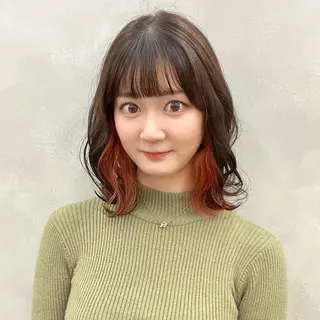 ミディアム カラー 🤍髪質改善➕透明感 カラー🤍川上葵のヘアスタイル