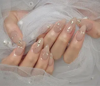 ネイル I-nailロング /ワンホン/キラキラのネイルデザイン